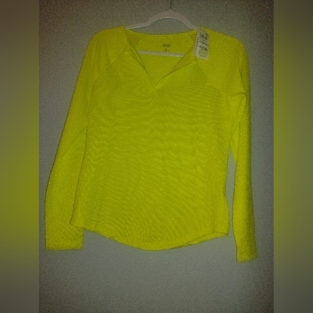 Jenni Intimates Women's Vibrant Yellow Long Sleeve Top